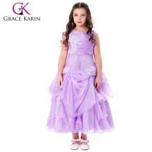 Grace Karin Sleeveless Ruffled Flower Girl Princess Bridesmaid Wedding Pageant Mauve Party Dress CL010407-2